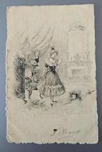 Postkaart 1905 gekarteld en verstuurd Parijs, Verzamelen, Postkaarten | Buitenland, Verzenden, Voor 1920, Gelopen, Frankrijk