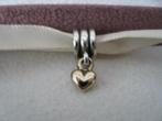 Pandora zilveren hanger met gouden hartje, 1 bedel, Ophalen of Verzenden, Zilver, Pandora