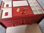 Juwelenkoffer rood leder, Ophalen of Verzenden, Zo goed als nieuw, Rood