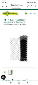 Overschot zwarte harmonicadraad min.18 m hoogte 1,25 m., Tuin en Terras, Gaas en Draad, Ophalen, Zo goed als nieuw, Draad