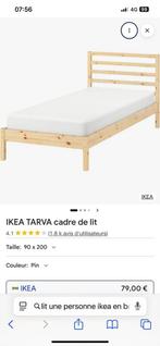 Cadre de lit + sommier 1 personne IKEA, Maison & Meubles, Enlèvement, Comme neuf, Une personne, Bois