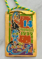 Aalst Oilsjt Carnaval Medaille Stad 1999 oranje groen, Verzamelen, Overige Verzamelen, Ophalen