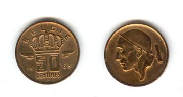 Belgique : 50 cents 1963 VL (LE PLUS RARE) = morin 669, Envoi, Monnaie en vrac
