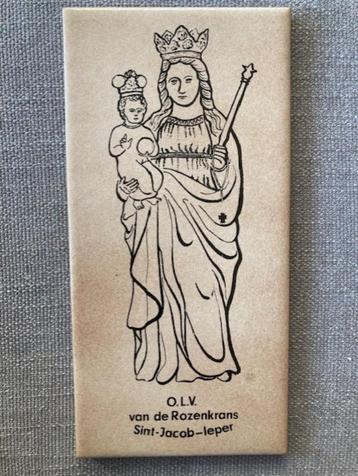 Tegel Maria OLV van de Rozenkrans Ieper (20 op 10 cm) beschikbaar voor biedingen