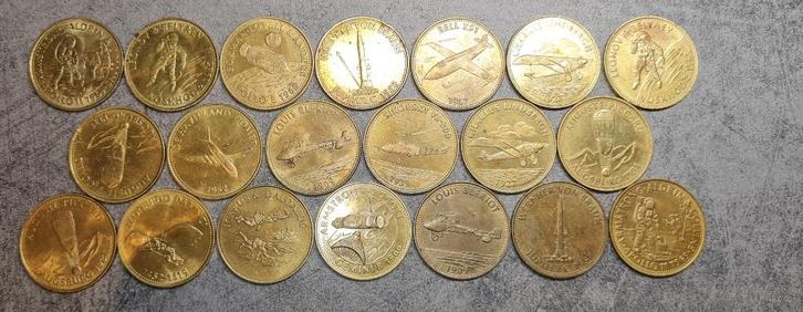 verzameling munten over de ruimte / luchtvaart (shell), Postzegels en Munten, Penningen en Medailles, Overige materialen, Ophalen