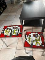 Duo vintage keramische tegel tafeltjes, Antiek en Kunst, Kunst | Designobjecten, Ophalen