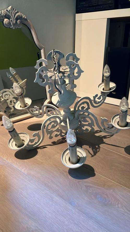 Romantische tinnen kroonluchter, Huis en Inrichting, Lampen | Kroonluchters, Ophalen