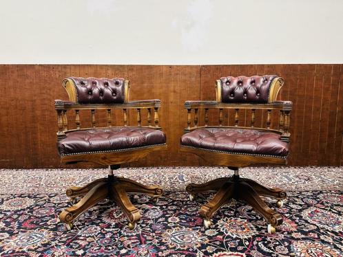 Klassiek Engels Chesterfield Bureaustoel, Antiek en Kunst, Antiek | Kantoor en Zakelijk, Ophalen of Verzenden