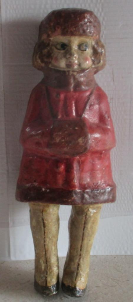 antieke papier mache meisjes pop Kerstmis Christmas, Antiek en Kunst, Antiek | Speelgoed, Verzenden