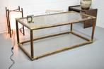 Vintage Rotan Bamboe Salontafel met Rookglas, Huis en Inrichting, Gebruikt, 100 tot 150 cm, Minder dan 50 cm, Rechthoekig
