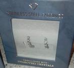 Boucles d'oreilles Swarovski neuve, Handtassen en Accessoires, Oorbellen, Met kristal, Overige materialen, Wit, Nieuw