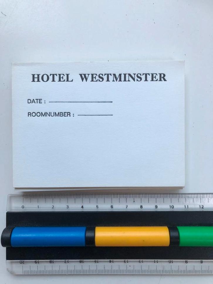 Notities blaadjes hotel Westminster Oostende, Collections, Marques & Objets publicitaires, Comme neuf, Enlèvement ou Envoi