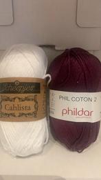 2 nieuwe bollen breiwerk ieder 50 gr. paars en 1 wit, Enlèvement, Neuf