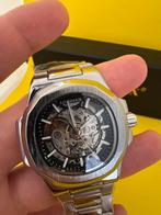LONGLUX Men’s Silver Hollow Automatic Mechanical Watch, Ophalen, Nieuw, Zilver, Longlux