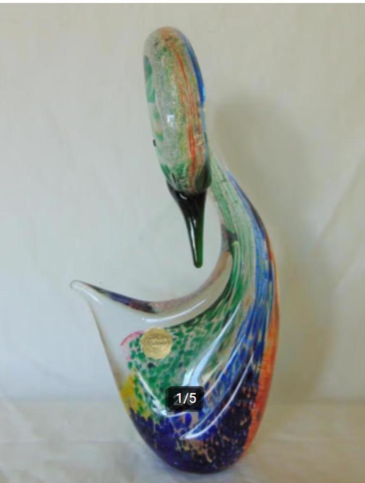 Murano-kristallen zwaan ontworpen door Loredano Rosin, Antiek en Kunst, Kunst | Designobjecten, Ophalen of Verzenden