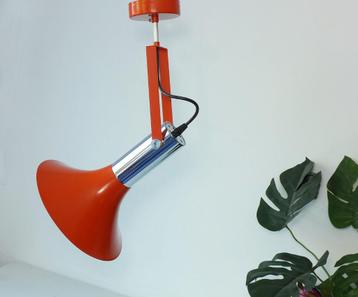 Zeldzaam Hanglamp Jaren 50 60 Vintage Lamp Oranje Space Age beschikbaar voor biedingen
