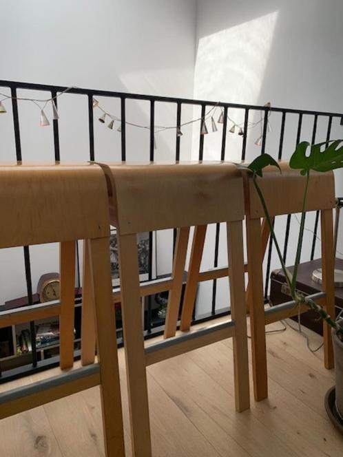 Vintage Salve kruk in beuken multiplex van Ehlen Johansson v, Huis en Inrichting, Barkrukken, Gebruikt, 60 tot 90 cm, Hout, 3 krukken