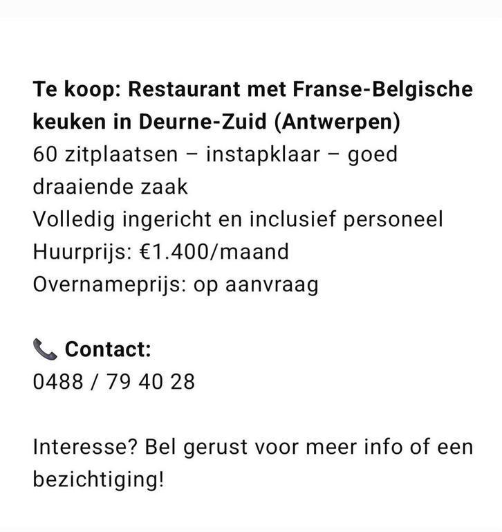 Restaurant, Zakelijke goederen, Exploitaties en Overnames
