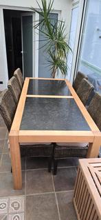 Moderne tafel met granieten blad en stoelen, Ophalen