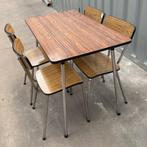 Vintage set formica tafel + 4 stoelen, Verzamelen, Retro, Ophalen, Huis en Inrichting