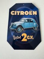 Plaque métallique « CITROËN 2 CV » (15/10 cm), Collections, Enlèvement ou Envoi, Comme neuf