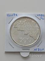 Belgïe 1980 – 500F plaqué argent – version NL, Postzegels en Munten, Munten | België, Ophalen of Verzenden, Verzilverd, Zilver