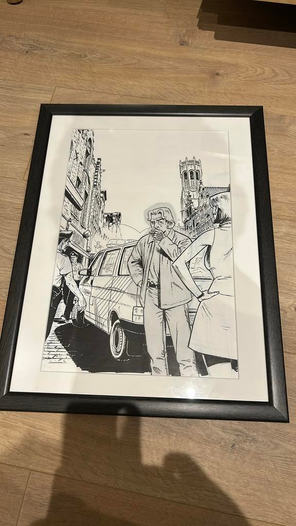 Brugge Patrick van Oppen pieter aspe orginele tekening, Ophalen, Nieuw