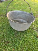 Grote oude zinken pot, Tuin en Terras, Ophalen, Gebruikt, Rond, Tuin