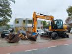 JCB JS 145 W mobile excavator mobiele bagger +7 bakken, Excavatrice