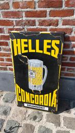 Emaille bord Helles Concordia. Geraardsbergen., Ophalen of Verzenden, Gebruikt, Reclamebord