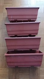 4 bloembakken jardinières 40cm terre cuit terracotta, Tuin en Terras, Bloembakken en Plantenbakken, Ophalen, Kunststof, Minder dan 30 cm