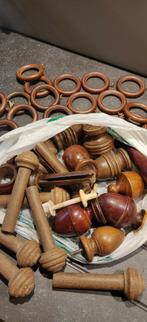 Assortiment houten ringen en stoppers voor drapperieen, Comme neuf, Enlèvement ou Envoi