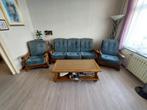 Vintage Stoffen Zetel / Sofa en Salontafel, Huis en Inrichting, Gebruikt, 100 tot 125 cm, Vintage, Ophalen of Verzenden