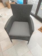 6 stoelen met kussen, Ophalen, Gebruikt, Riet of Rotan, Grijs