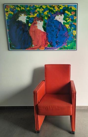 6x Lederen Design Stoelen op Wieltjes - PRIMA !!! beschikbaar voor biedingen
