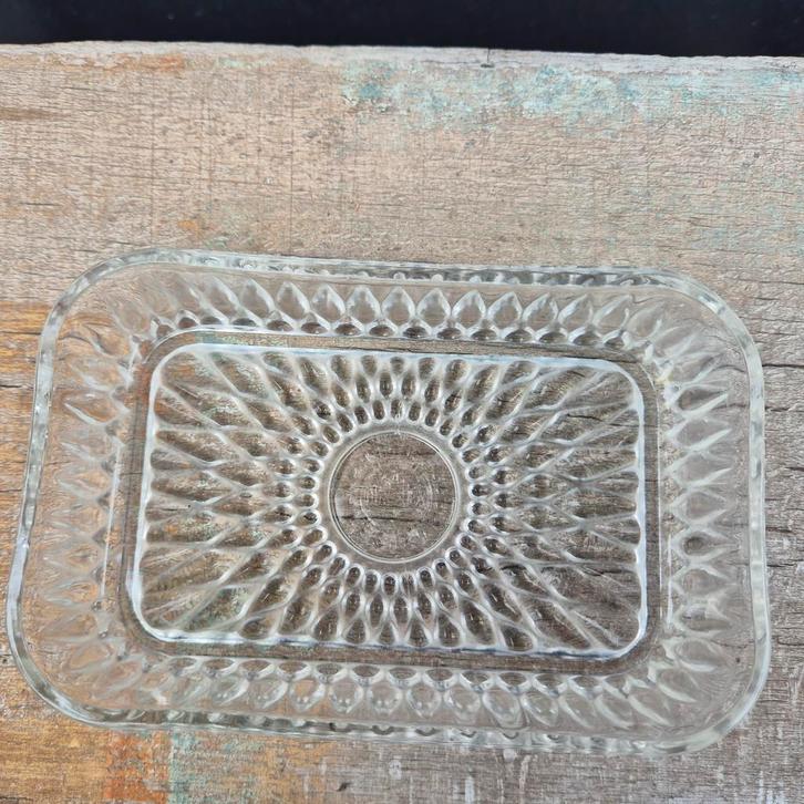 Duralex huile lesieur, glazen botervlootje, Antiek en Kunst, Antiek | Glaswerk en Kristal, Ophalen of Verzenden