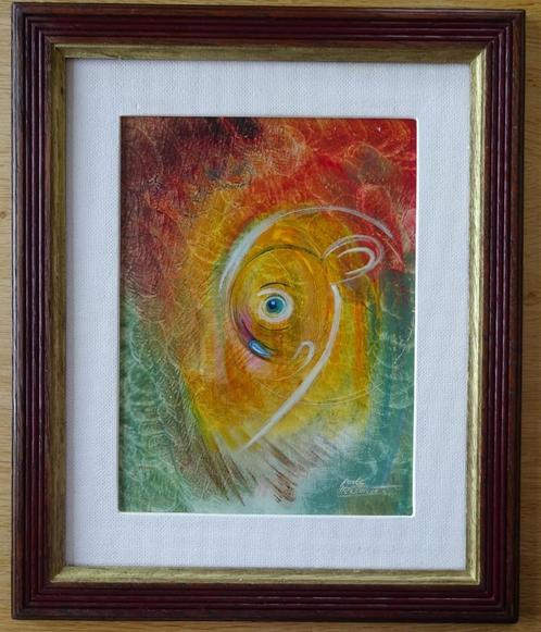 Lode Herreman, Biologische sprongen'98, paneel, 33 x 26 cm, Antiek en Kunst, Kunst | Schilderijen | Modern, Ophalen of Verzenden