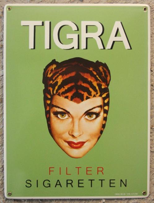 Tigra Emaille Reclamebord / Angelina Saey / Email Belge, Collections, Marques & Objets publicitaires, Comme neuf, Panneau publicitaire