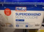 Hubo muur- en plafondverf superdekkend mat 5l warm wit, Doe-het-zelf en Bouw, Ophalen, Wit, Nieuw, Verf