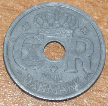 DENEMARKEN 25 ore 1941 CHRISTIAAN X KM#823.2a EXTRA FINE beschikbaar voor biedingen
