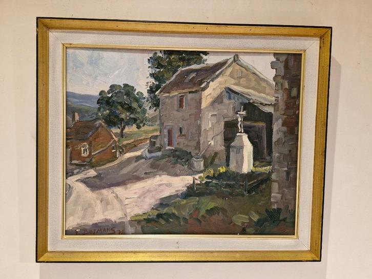 Freddy Bosmans - Christus in Comblinay - Olieverf op paneel, Antiek en Kunst, Kunst | Schilderijen | Klassiek, Ophalen of Verzenden