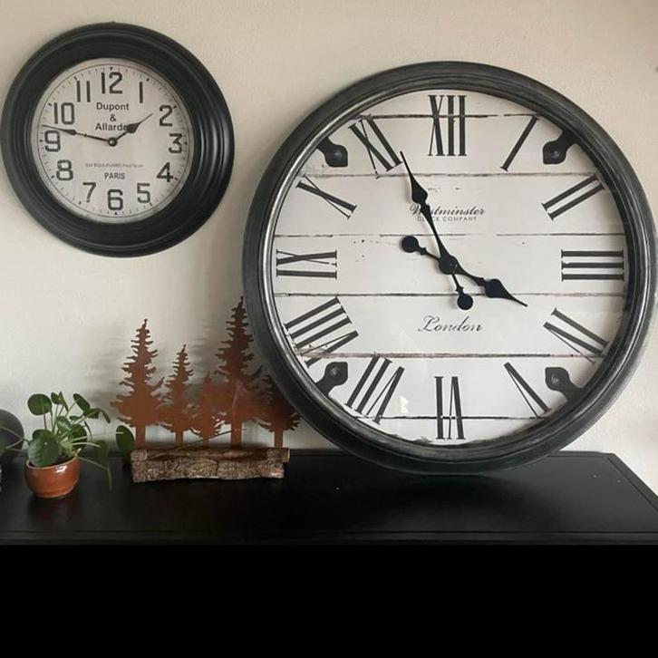 Grote wandklok - stijlvol en tijdloos!, Huis en Inrichting, Woonaccessoires | Klokken, Zo goed als nieuw, Wandklok, Ophalen