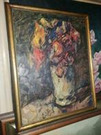 huile sur panneau fleur signe philippe schott, Ophalen of Verzenden