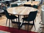 Ronde eettafel van mangohout, Huis en Inrichting, Ophalen of Verzenden, Zo goed als nieuw