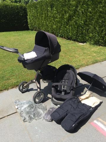 COMPLETE STOKKE XPLORY KINDERWAGEN MET REISWIEG (met origine beschikbaar voor biedingen