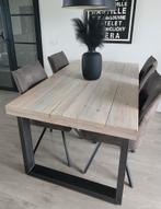 Stoere eetkamertafel, Huis en Inrichting, Ophalen, Gebruikt, 50 tot 100 cm, Metaal