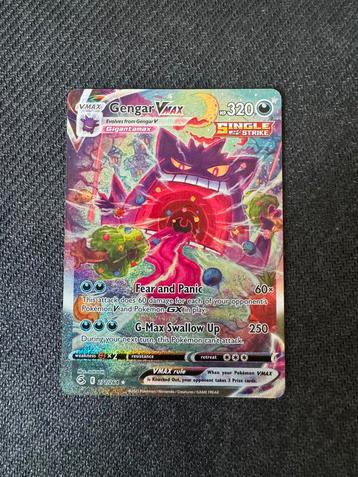 Gengar VMAX – Alternate Art – Fusion Strike 271/264, Enlèvement ou Envoi, Comme neuf, Cartes en vrac