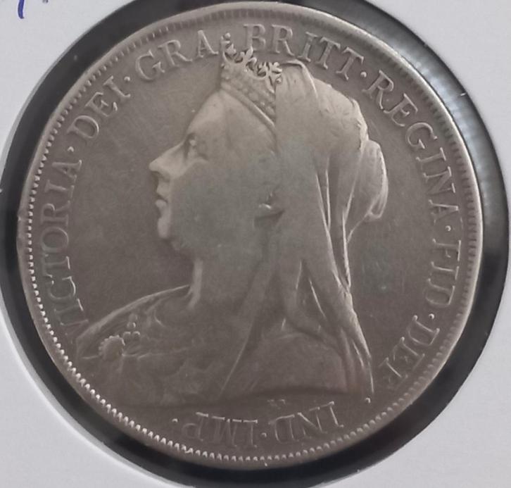 Engeland 1 Crown 1900 (zilver), Postzegels en Munten, Munten | Europa | Niet-Euromunten, Losse munt, Overige landen, Zilver, Verzenden