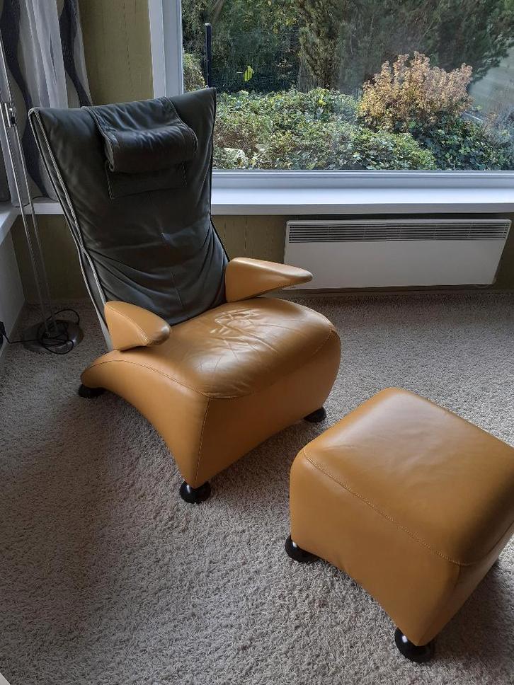 Lederen zetel van JORI – vintage model, Huis en Inrichting, Zetels | Complete zithoeken, Gebruikt, Ophalen