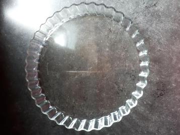 glazen vlaai schaal, Uni, Enlèvement ou Envoi, Comme neuf, Verre